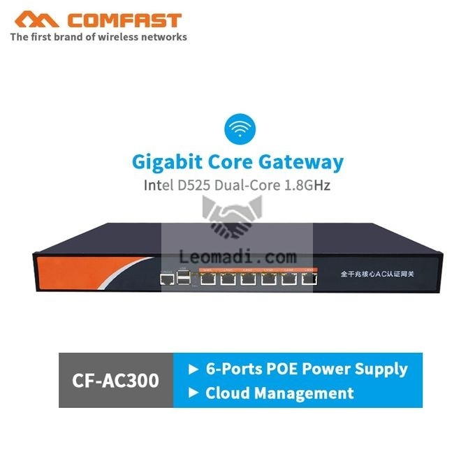 AC300 6-Port Gigabit Core Gateway Wifi Router AC Wi Fi Project Controller Load Balance QoS PPPoE Server Multi Wan Access Switch