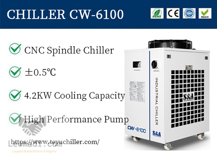Industrial chiller CW 6100 for 36kW CNC Spindle